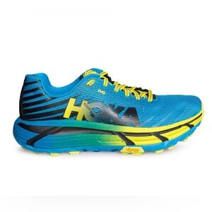 Hoka‎ One One Mafate Men’s Trail Running Shoes Sneakers Blue Yellow Size 12
